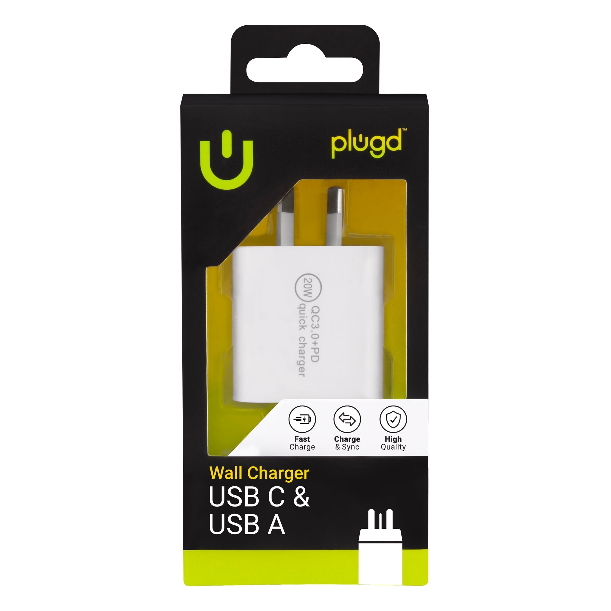 Phone Chargers: 20W USB C & USB A QC3.0+PD Fast Charging Wall Charger
