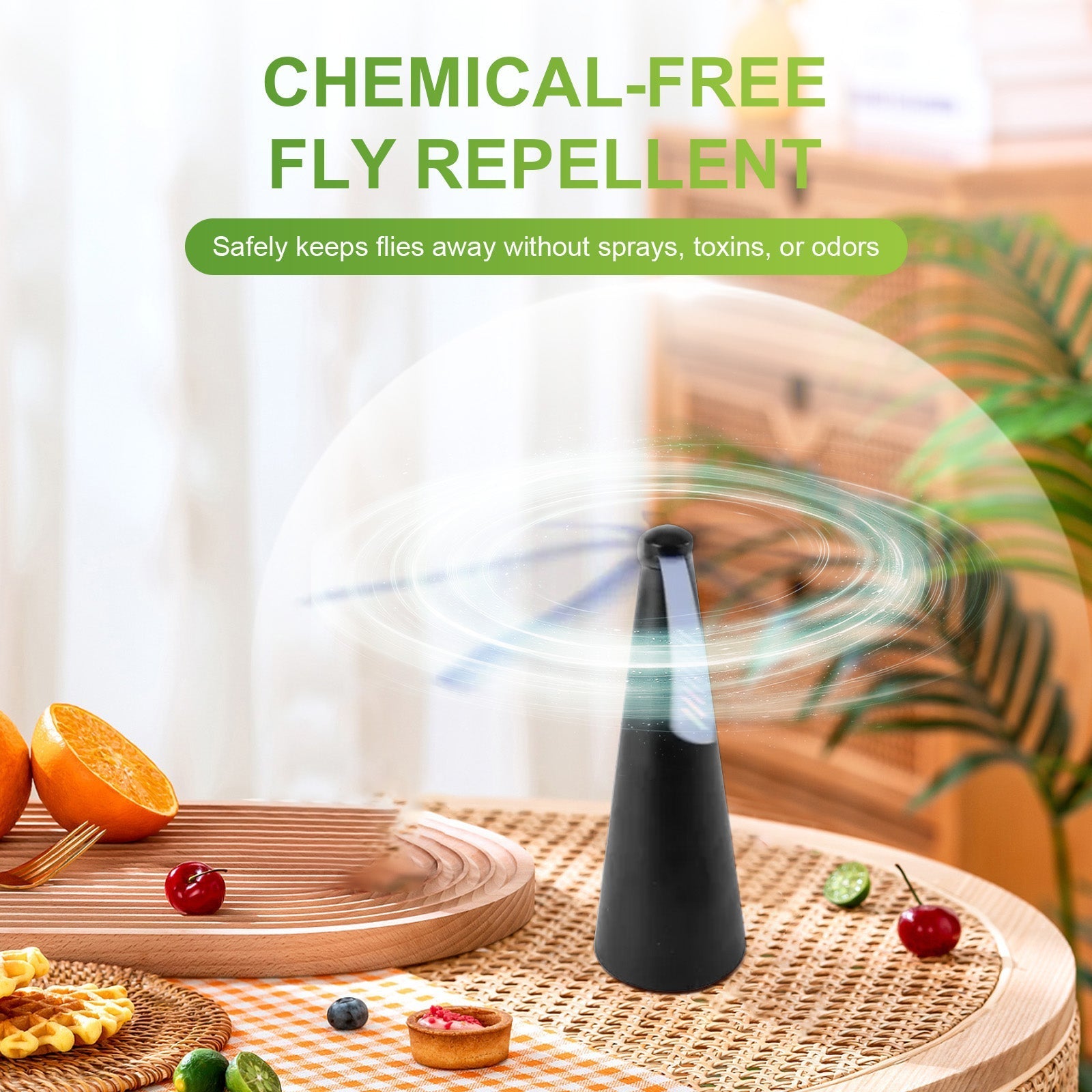 Household Insect Repellents: Battery Operated Shoo-Fly Chemical Free Fly Repellent Fan Black