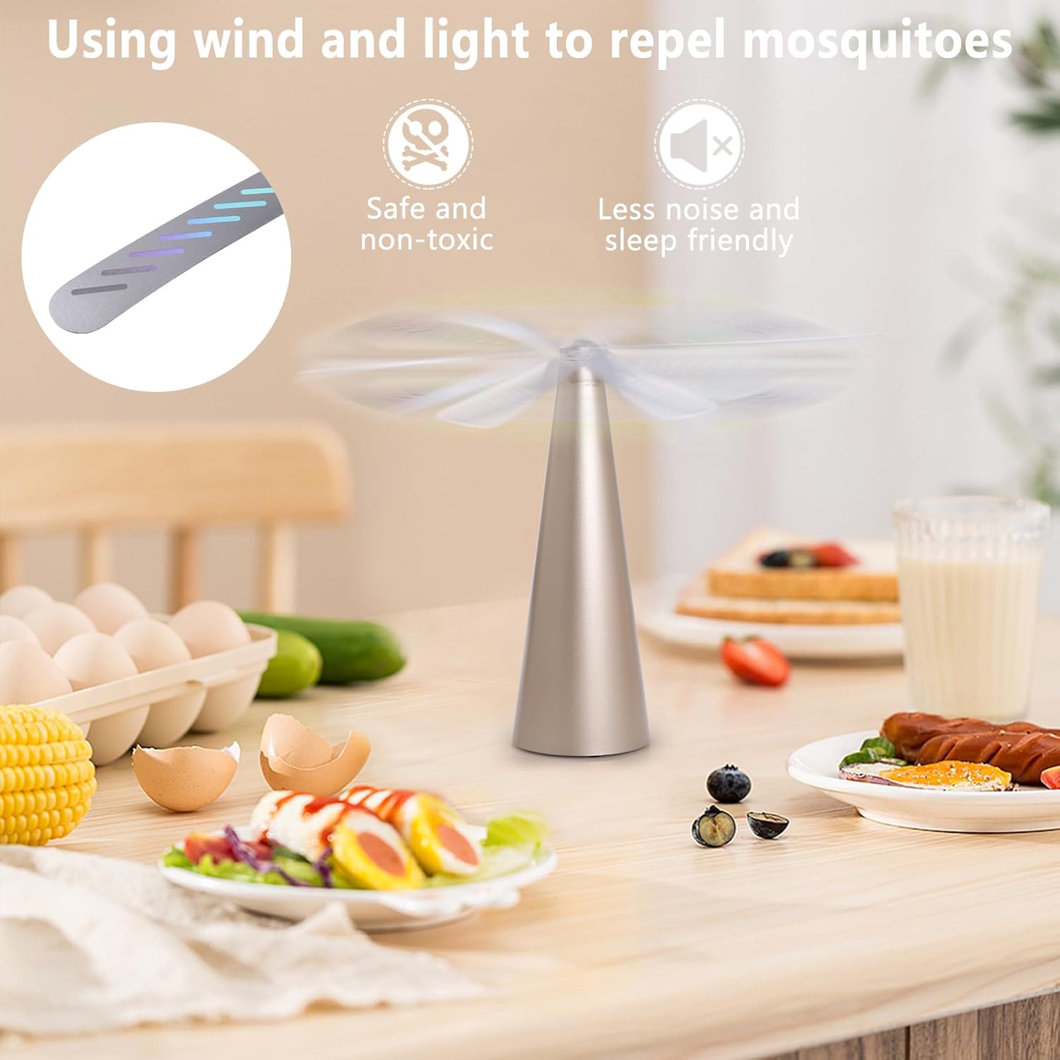 Household Insect Repellents: Battery Operated Shoo-Fly Chemical Free Fly Repellent Fan Gold