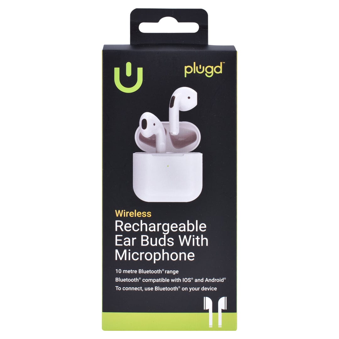 Over Ear Headphones: PLUGD Bluetooth Rechargeable Ear Buds with Microphone