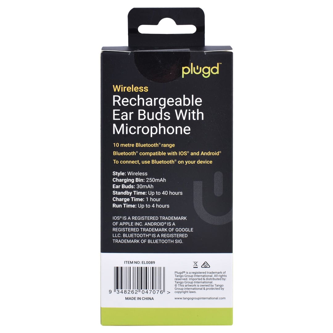 Over Ear Headphones: PLUGD Bluetooth Rechargeable Ear Buds with Microphone