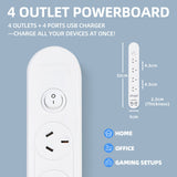 Powerboards & Adapters: Plugd 2 USB A + 2 USB C 240V 10A Powerboard with Surge Protection