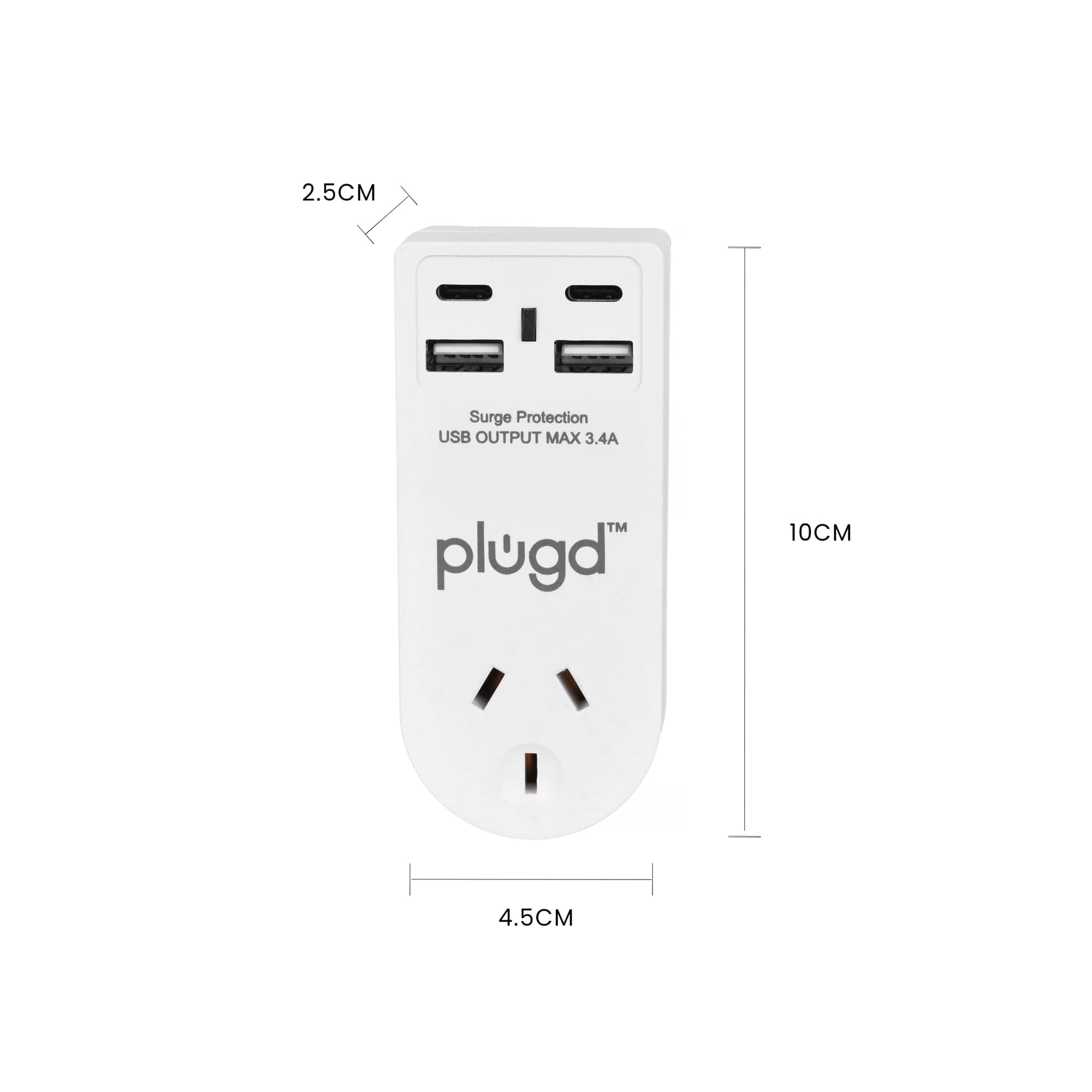 Automotive Repair & Speciality Tools: 2 USB-A and 2 USB-C Wall Charger with Surge Protection