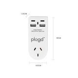 2 USB-A and 2 USB-C Wall Charger with Surge Protection