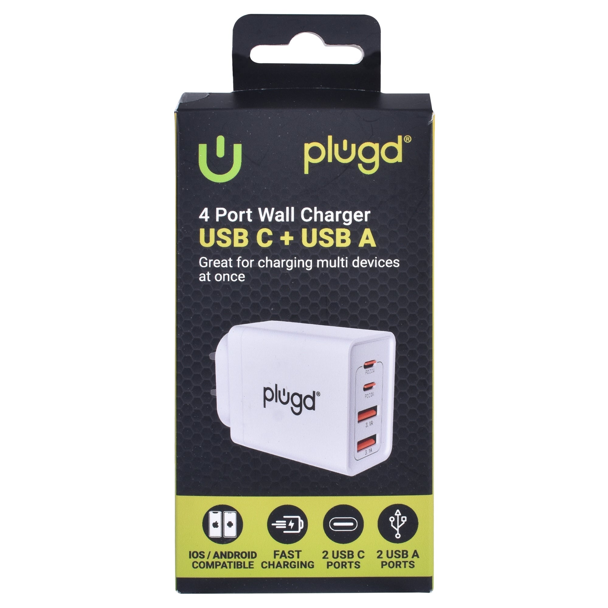 Computer Cables & Adapters: 4 PORT  WALL CHARGER USB C+USB A