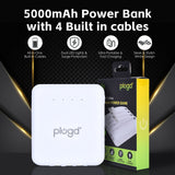 Power Banks & Chargers: 5000mAh Fast Charge Power Bank with 4 Built-in Cables and LED Lights