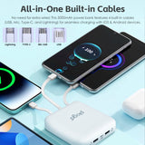 Power Banks & Chargers: 5000mAh Fast Charge Power Bank with 4 Built-in Cables and LED Lights