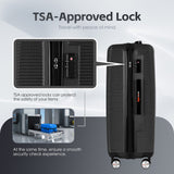 3-Piece Digital Luggage Set (20″/24″/28″) with Weighing Scale & USB Charging – Black