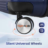 3 pcs 20"/24"/28" Digital Weighing Scale and USB Charging Port Lightweight Luggage Suitcase Blue