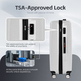 28" Digital Weighing Scale and USB Charging Port Lightweight Luggage Suitcase Silver