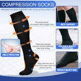Women's Socks & Hosiery: Travel Anti-Fatigue Flight Compression Socks-M