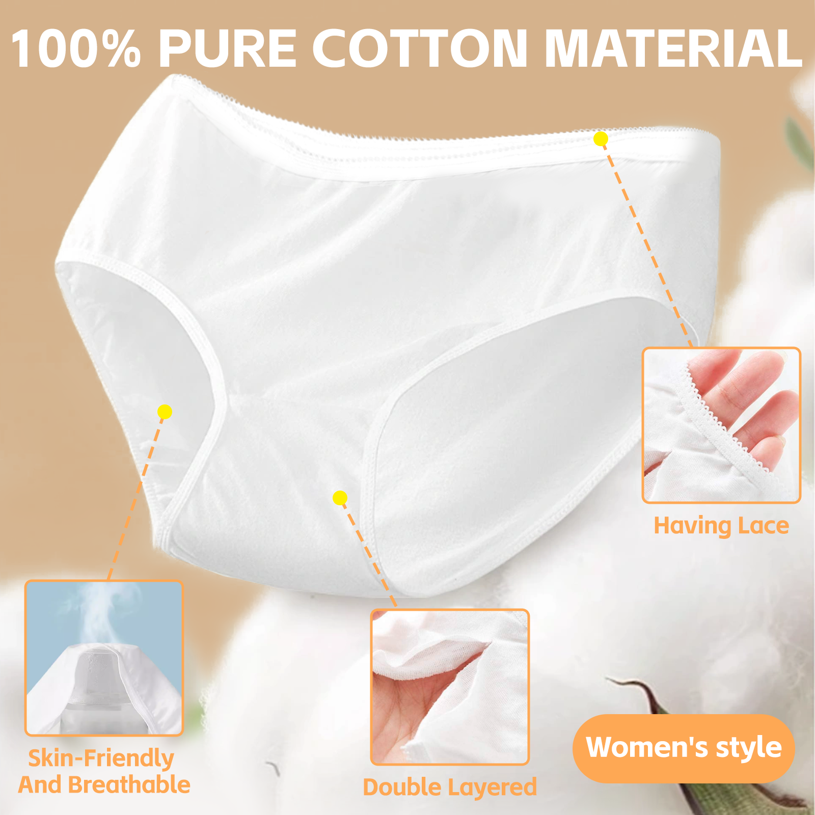 Women's Intimates: 5 Pcs Women's Disposable Underware -L/XL