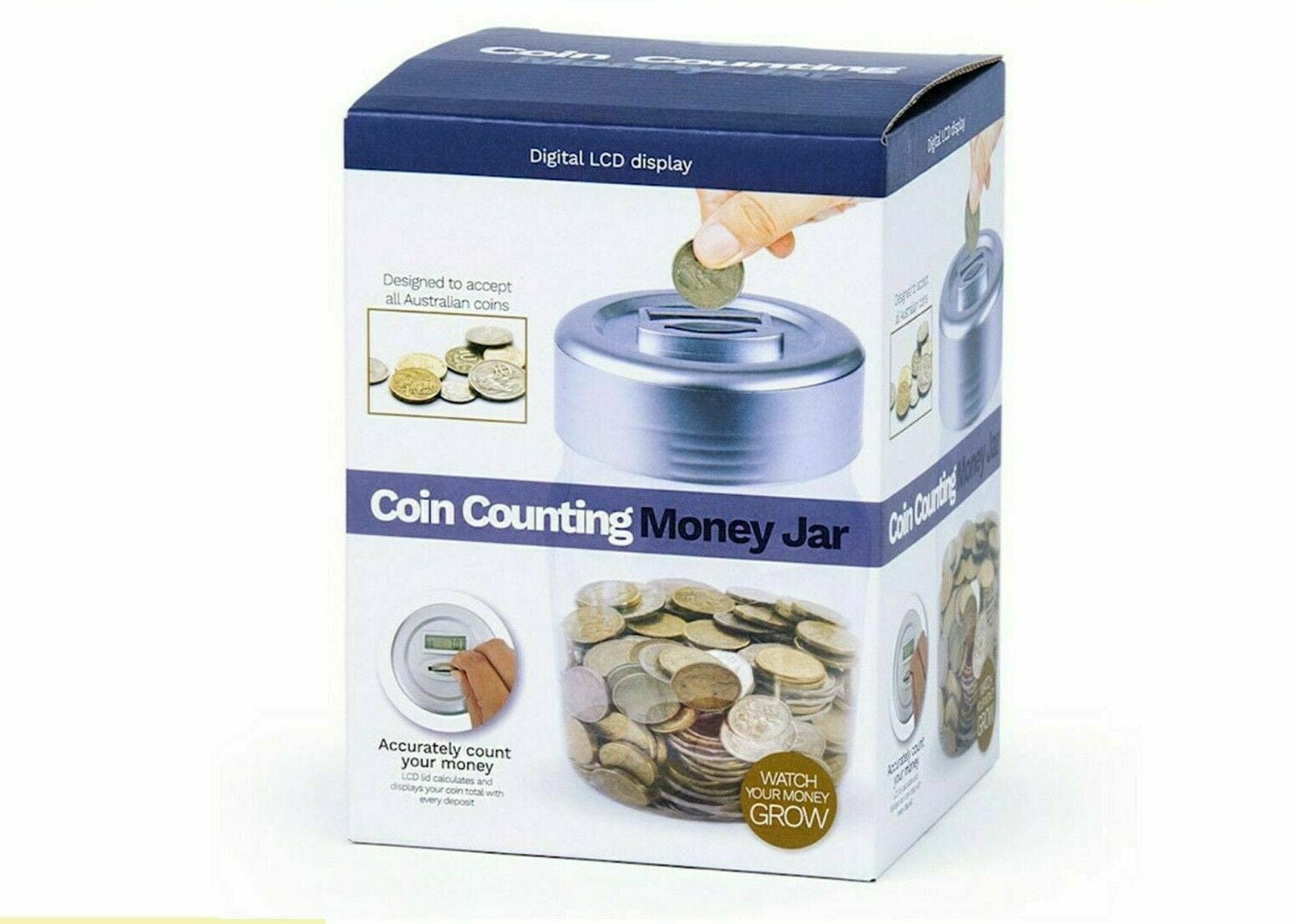 Board Games: Digital Coin Counting Money Jar Australian Coin with LCD Display Fun for Kid