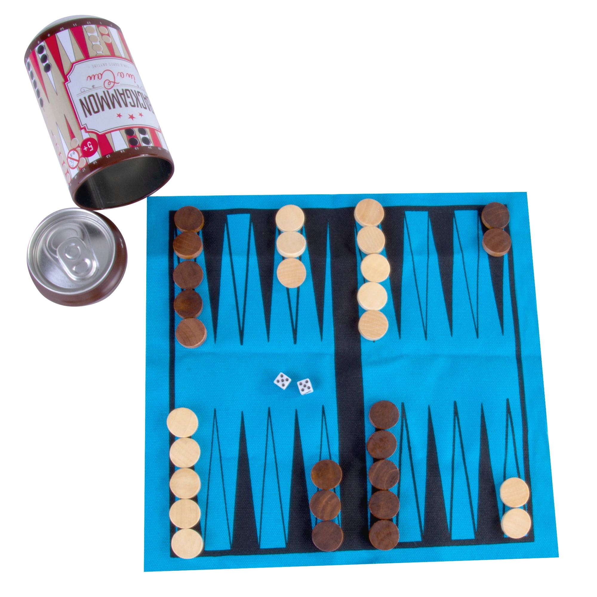 Board Games: Backgammon In a Can - Travel Board Game