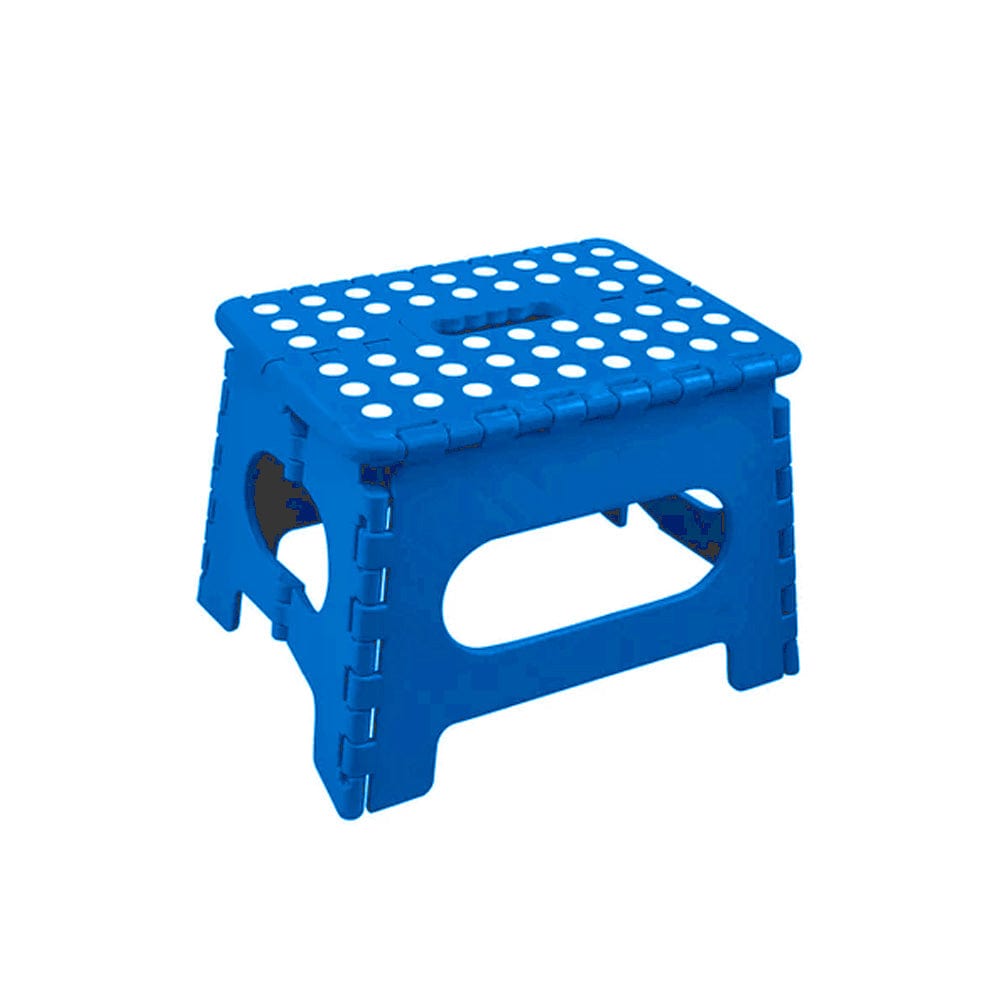 Camp Furniture: Plastic Folding Stool Portable Chair Outdoor Camping Blue