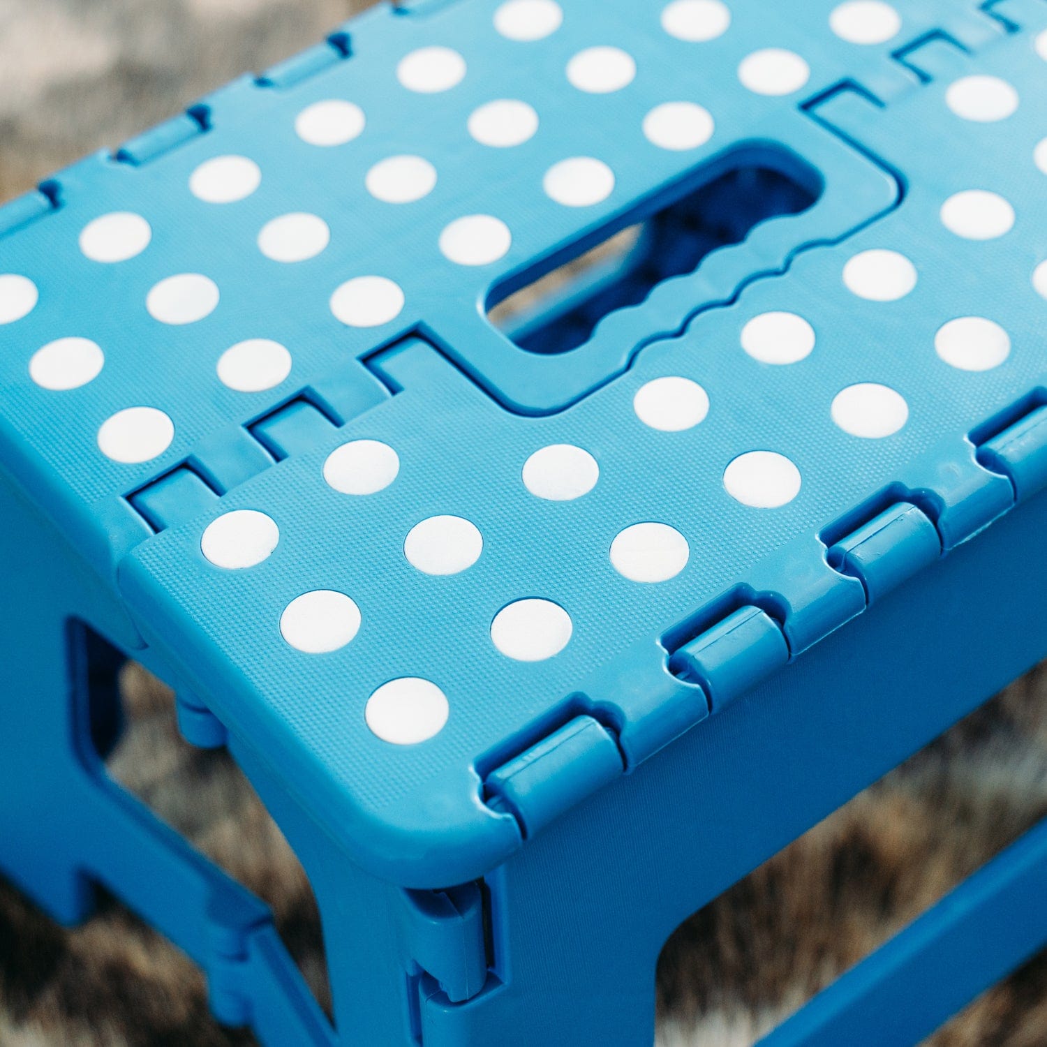 Camp Furniture: Plastic Folding Stool Portable Chair Outdoor Camping Blue