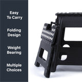 Camp Furniture: Large Plastic Folding Stool Portable Chair Store Flat Easy Carry Outdoor Camping Black