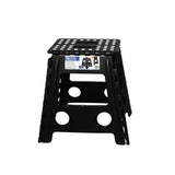 Camp Furniture: Large Plastic Folding Stool Portable Chair Store Flat Easy Carry Outdoor Camping Black