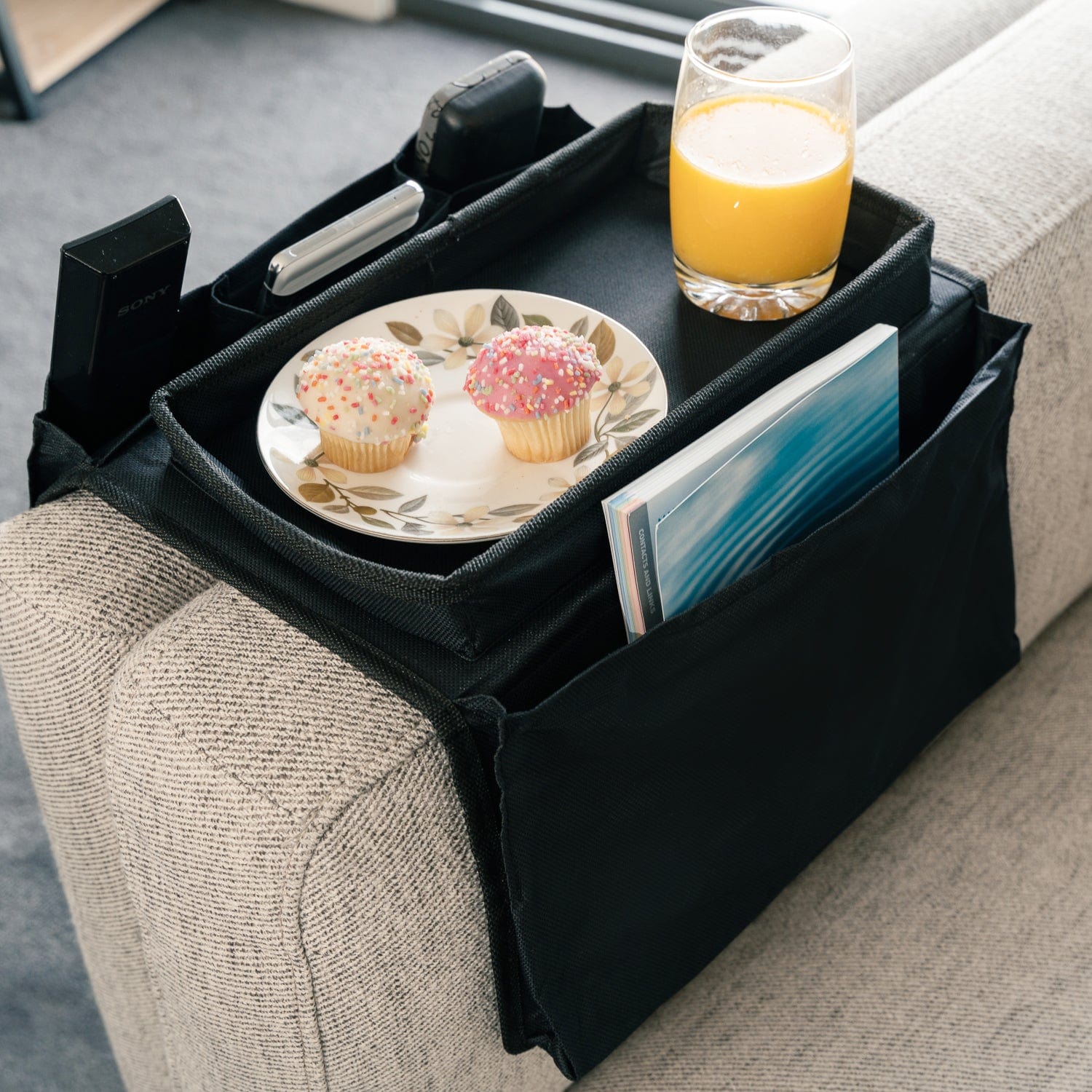 Women's Handbags: Sofa Armrest Fabric Organiser Side Pouch Storage Bag Damp Proof Double Sided
