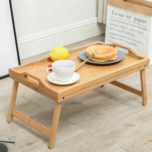 Camp Furniture: Foldable Bamboo Bed Tray / Breakfast Serving Table