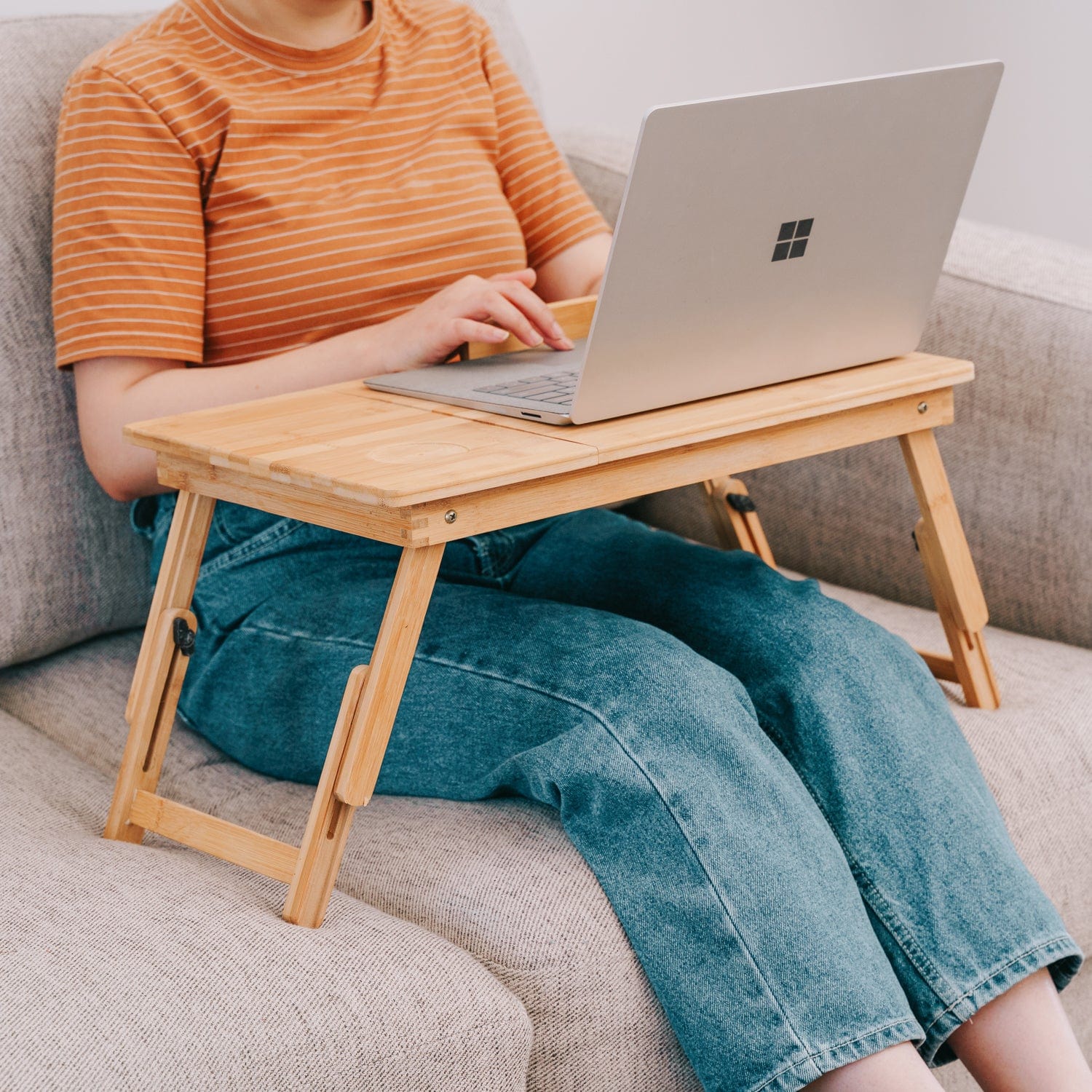Laptop Stands: Foldable and Adjustable Bamboo Laptop Table, Bed Tray