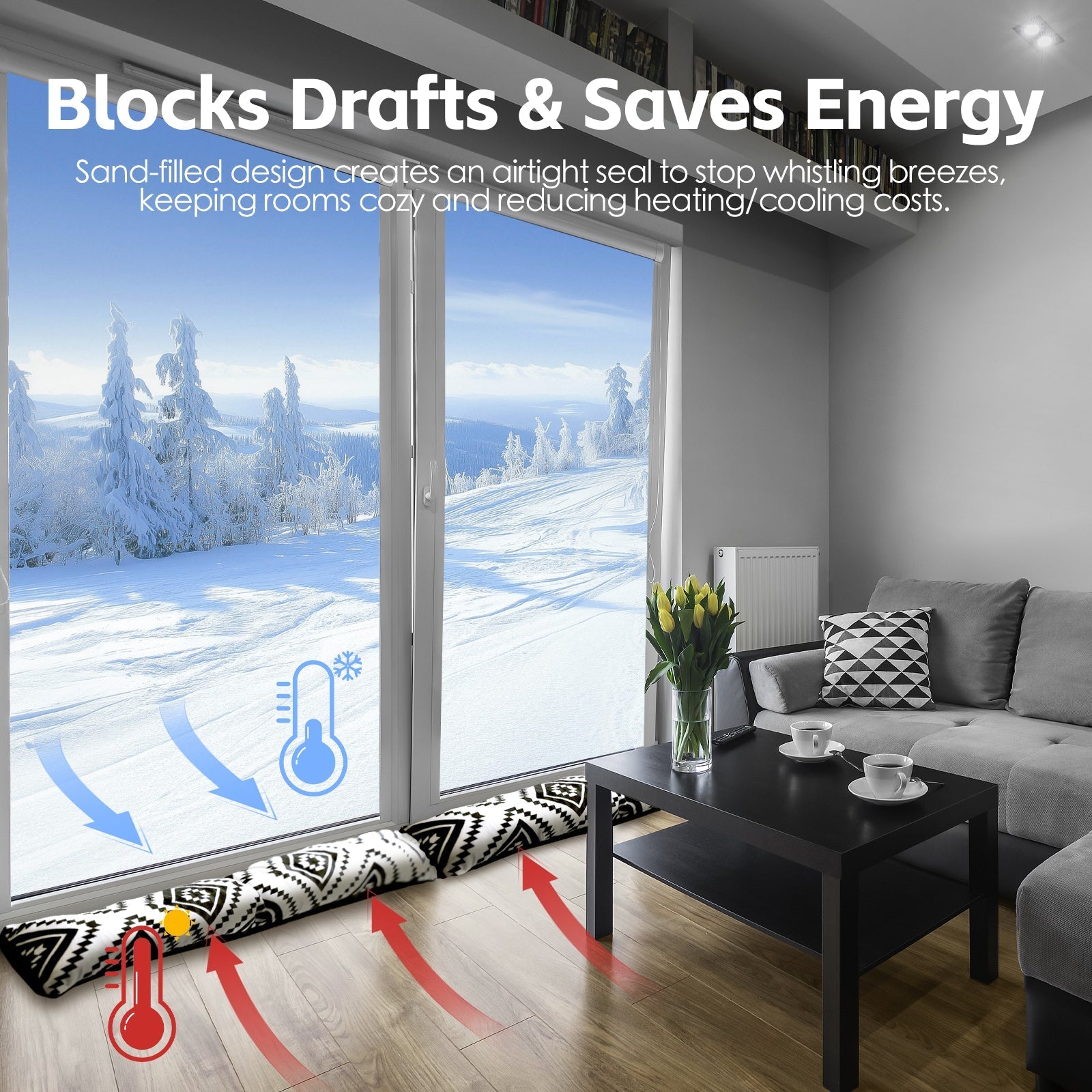 Door Mats: 2 Pcs Door Window Draught Stopper