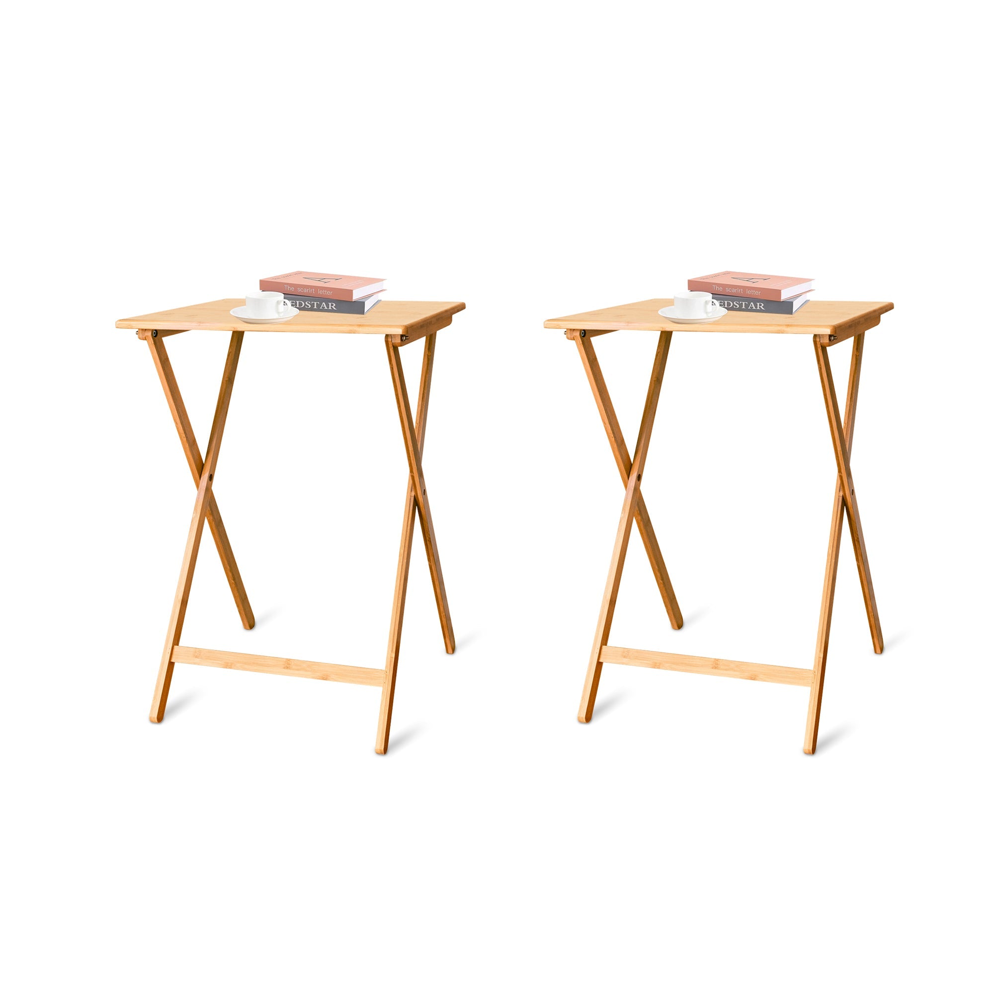 Laptop Stands: 2pc Bamboo Folding Laptop Tray & Snack Table