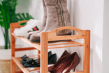 Shoe Storage: Bamboo 3 Tiers Layers  Storage Shoe Rack & Organiser