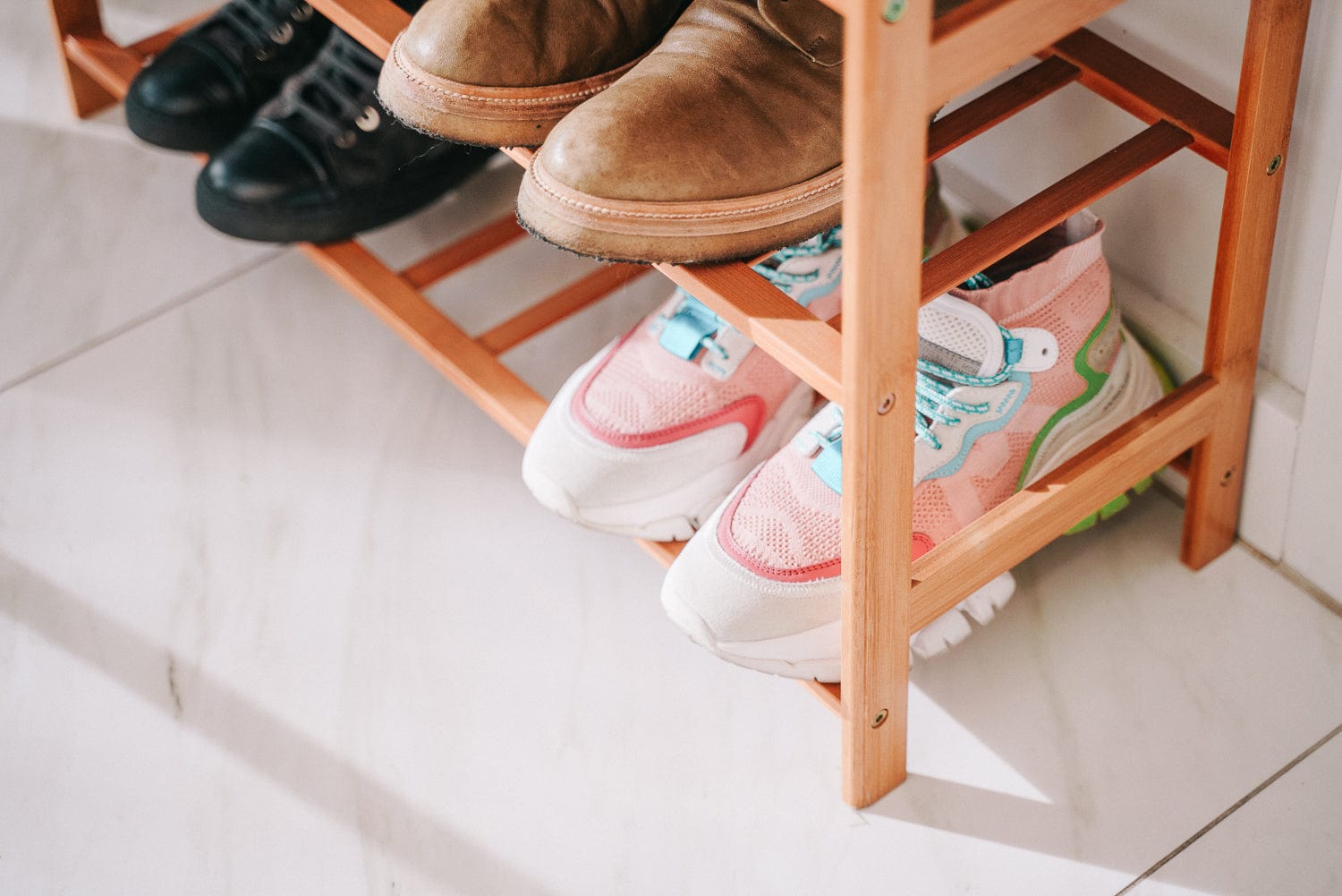 Shoe Storage: Bamboo 3 Tiers Layers  Storage Shoe Rack & Organiser
