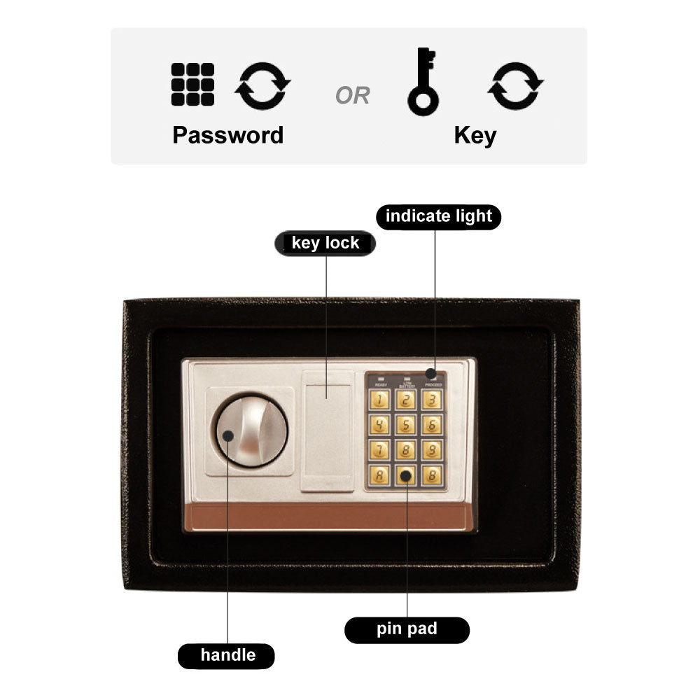 Safes & Lock Boxes: 8.5L Electronic Digital Security Double Alarm Safe Box
