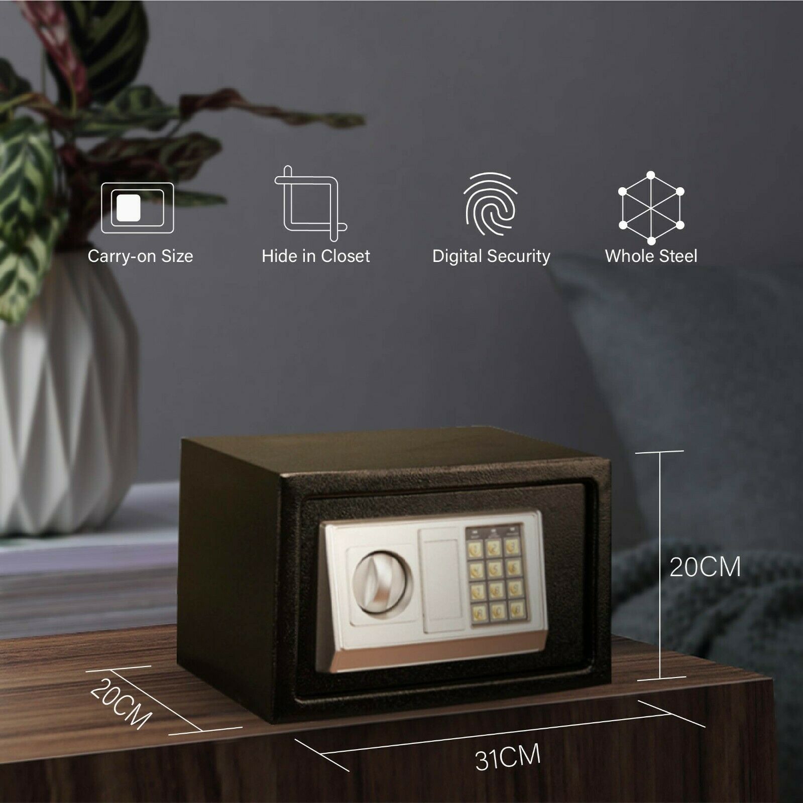 Safes & Lock Boxes: 8.5L Electronic Digital Security Double Alarm Safe Box
