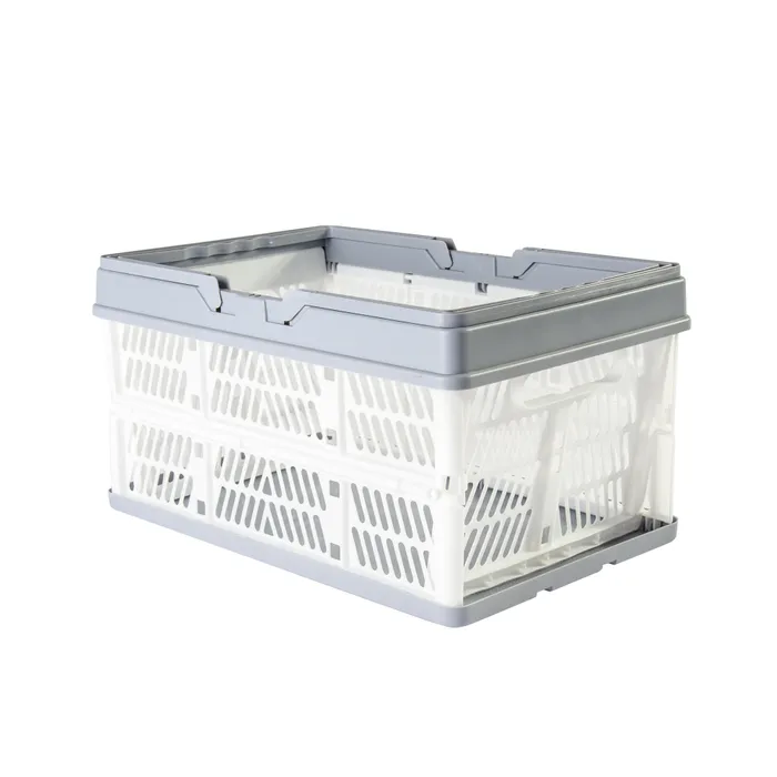 Kitchen & Bathroom DIY: Collapsible Plastic Grocery Shopping Baskets Storage Crates with Handles