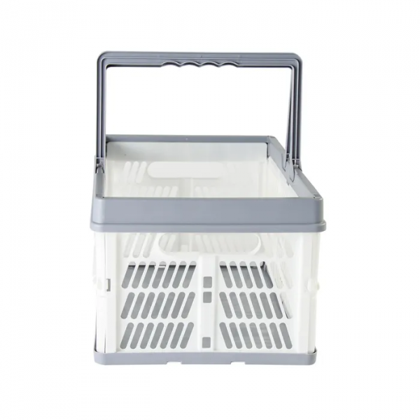 Kitchen & Bathroom DIY: Collapsible Plastic Grocery Shopping Baskets Storage Crates with Handles