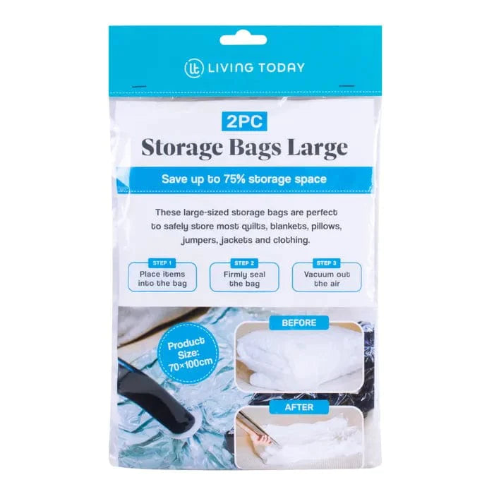 Food Storage: Living Today 2 Pack Vacuum Compression Storage Bags Large