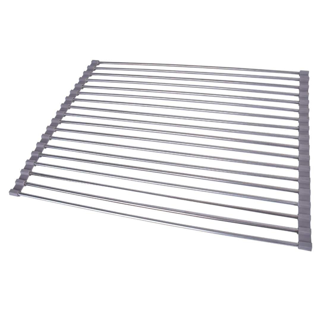 Kitchen & Bathroom DIY: Silver Over Sink Draining Rack with Anti-Slip Grips