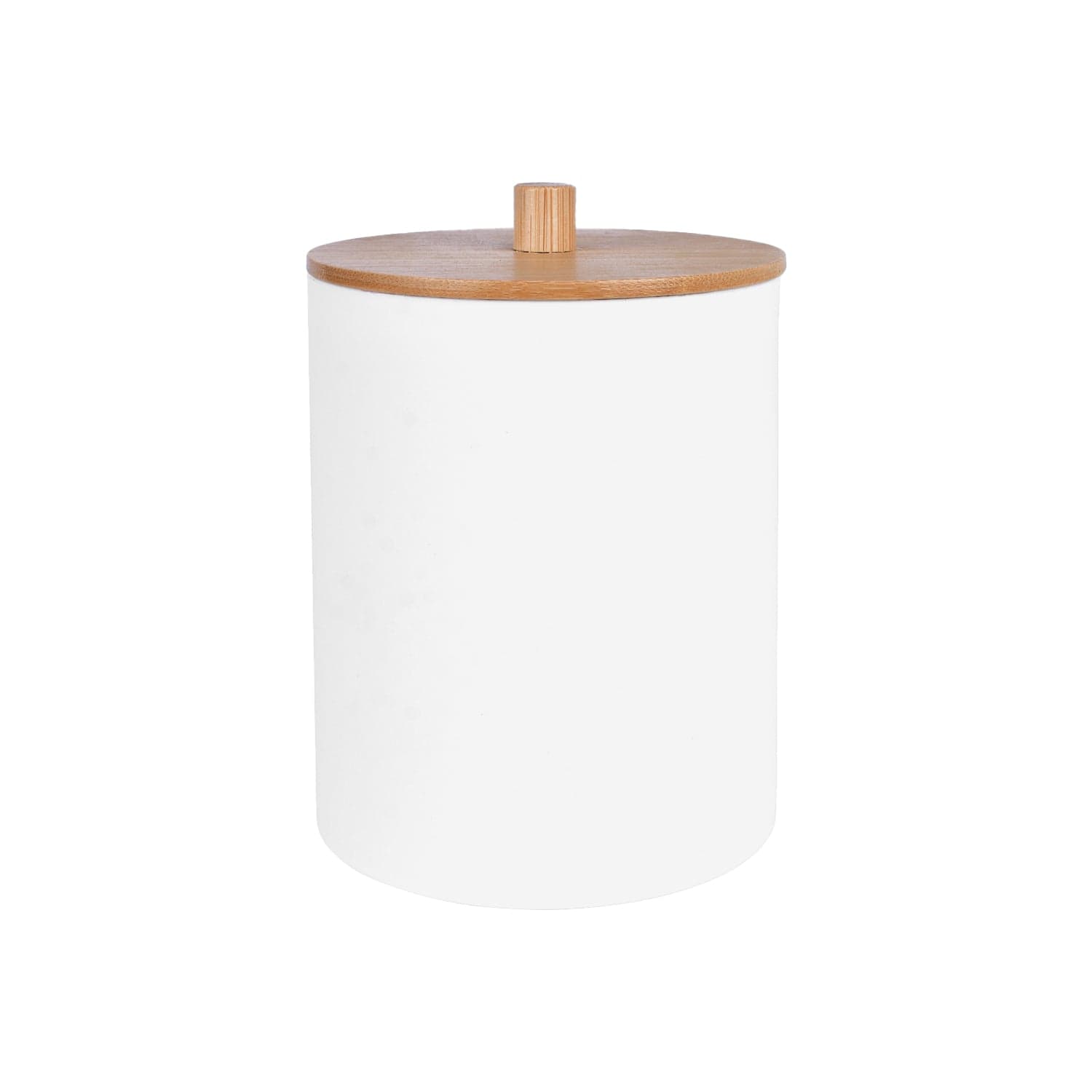 Makeup Organisation & Storage: Bamboo Lid Cotton Swab Canister