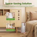 Toilet Paper Holders: Bamboo Lid Toilet Roll Storage Holder