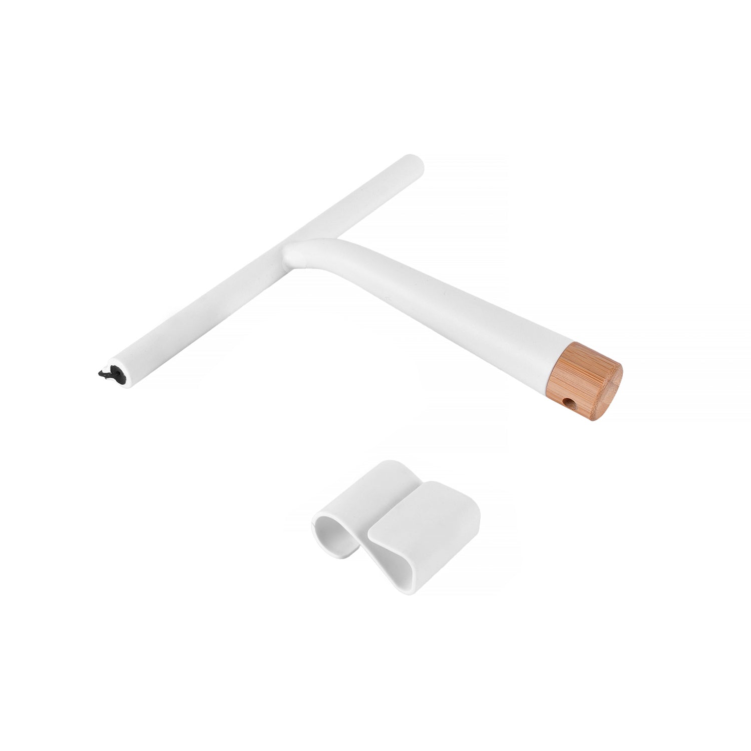 Shower Accessories: Bamboo Base Shower Squeegee with Holder