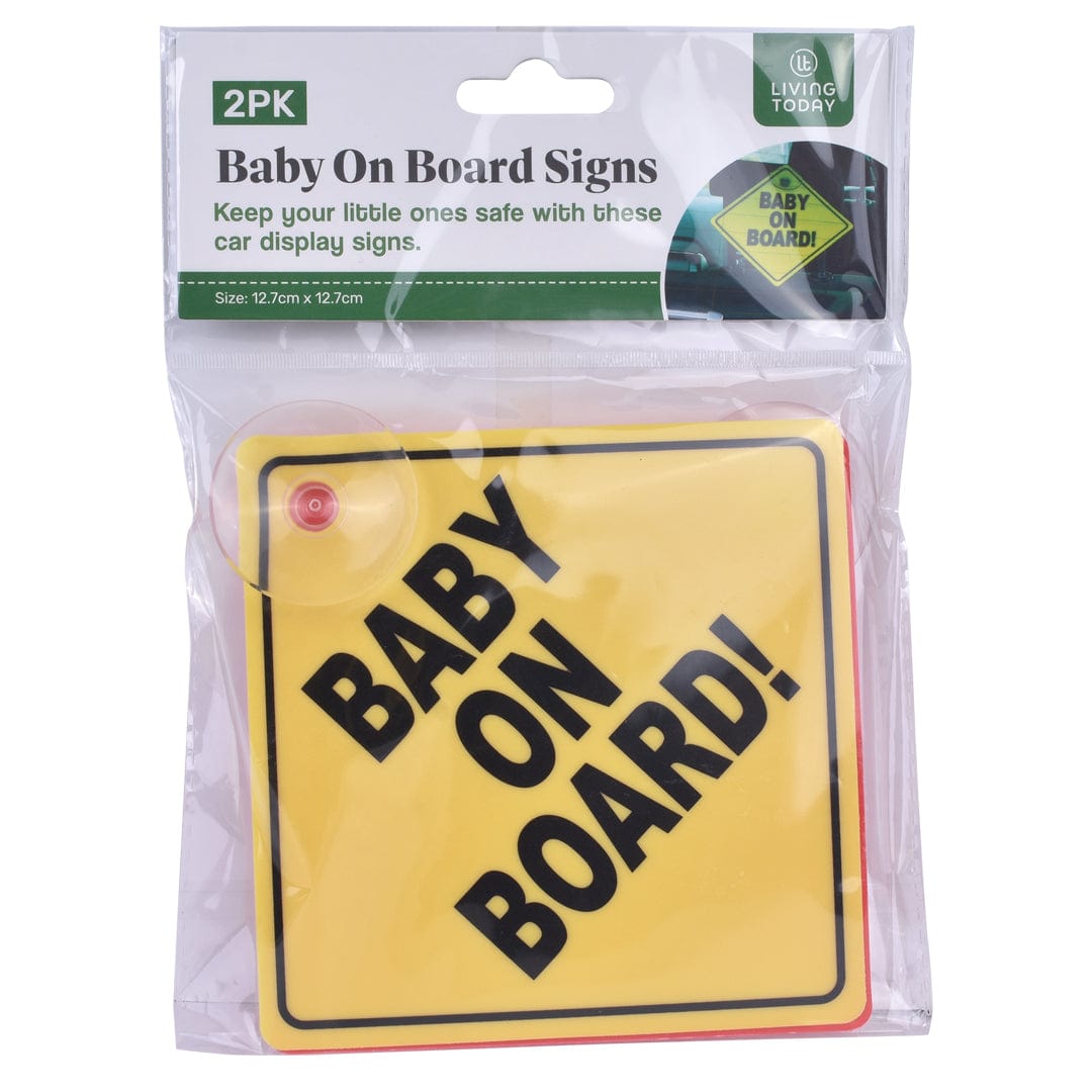 Safety Gates & Safety Accessories: 2 Pcs Baby On Board Car Safety Sign 13x13cm