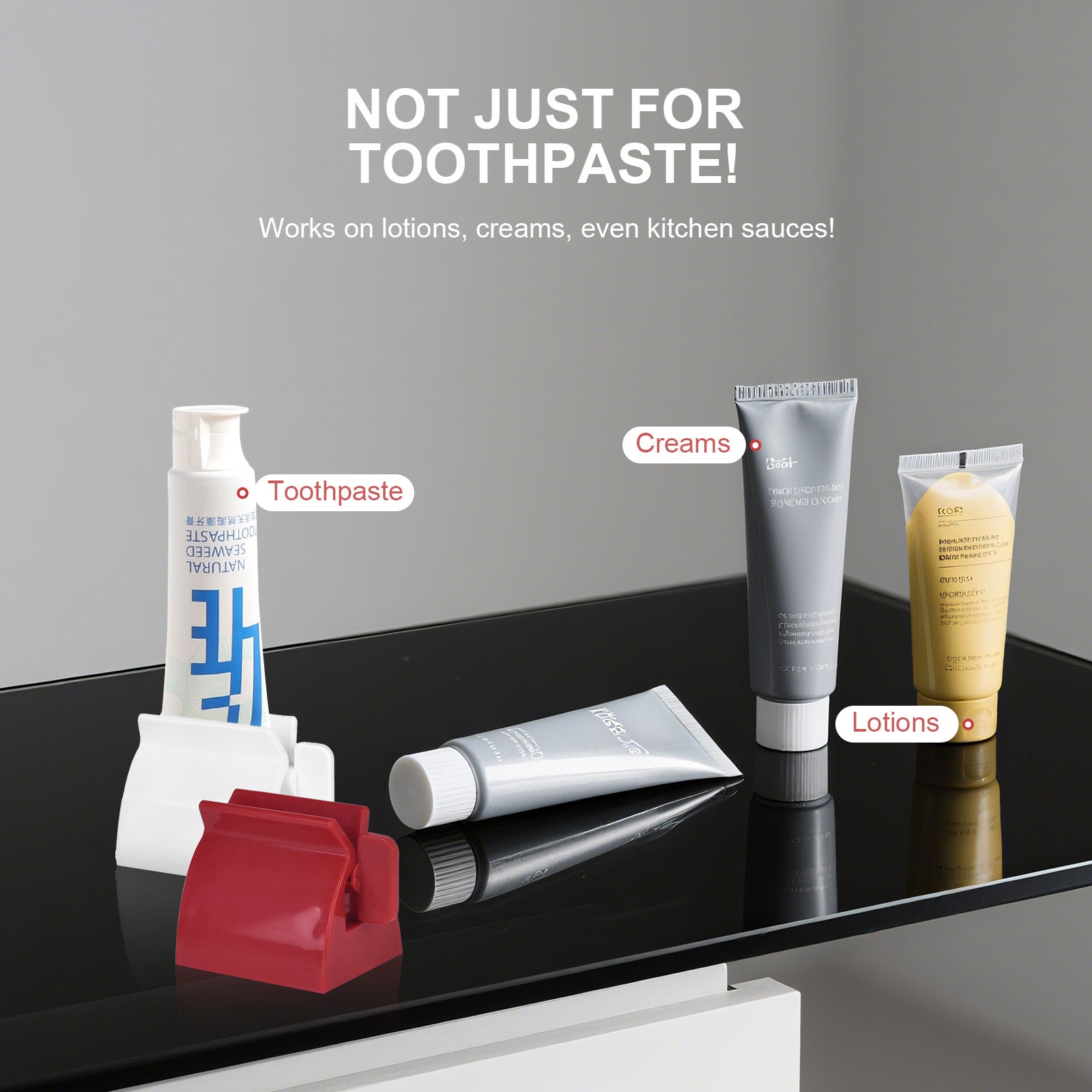 Toothbrush Holders: 2Pcs Toothpaste Rolling Dispensers Squeezer