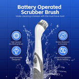 Automotive Cleaning: Battery Operated Scrubber Brush with 4 Interchangeable Heads