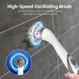 Automotive Cleaning: Battery Operated Scrubber Brush with 4 Interchangeable Heads