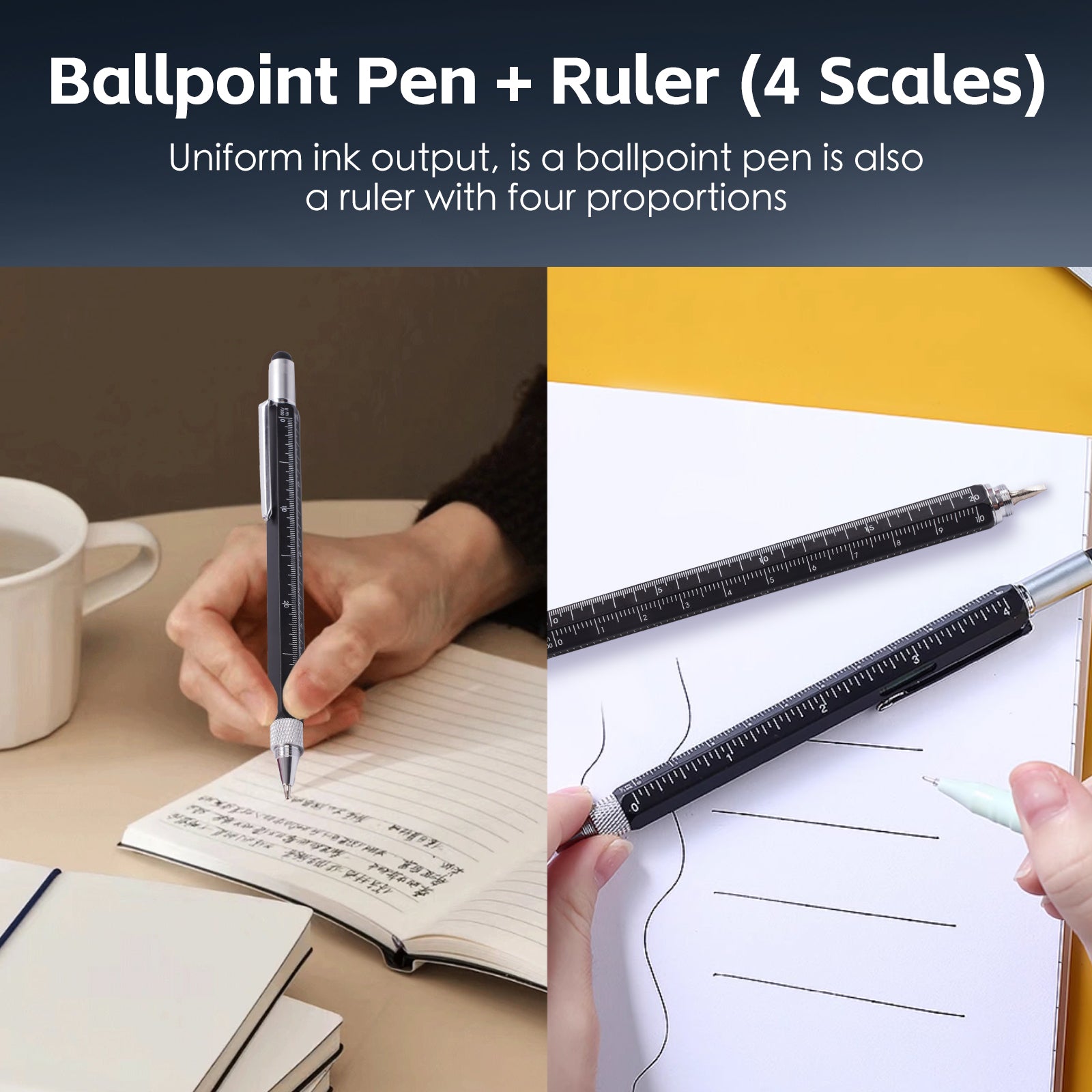 Pens & Pencils: 6 in 1 Multi Tool Trade Pen