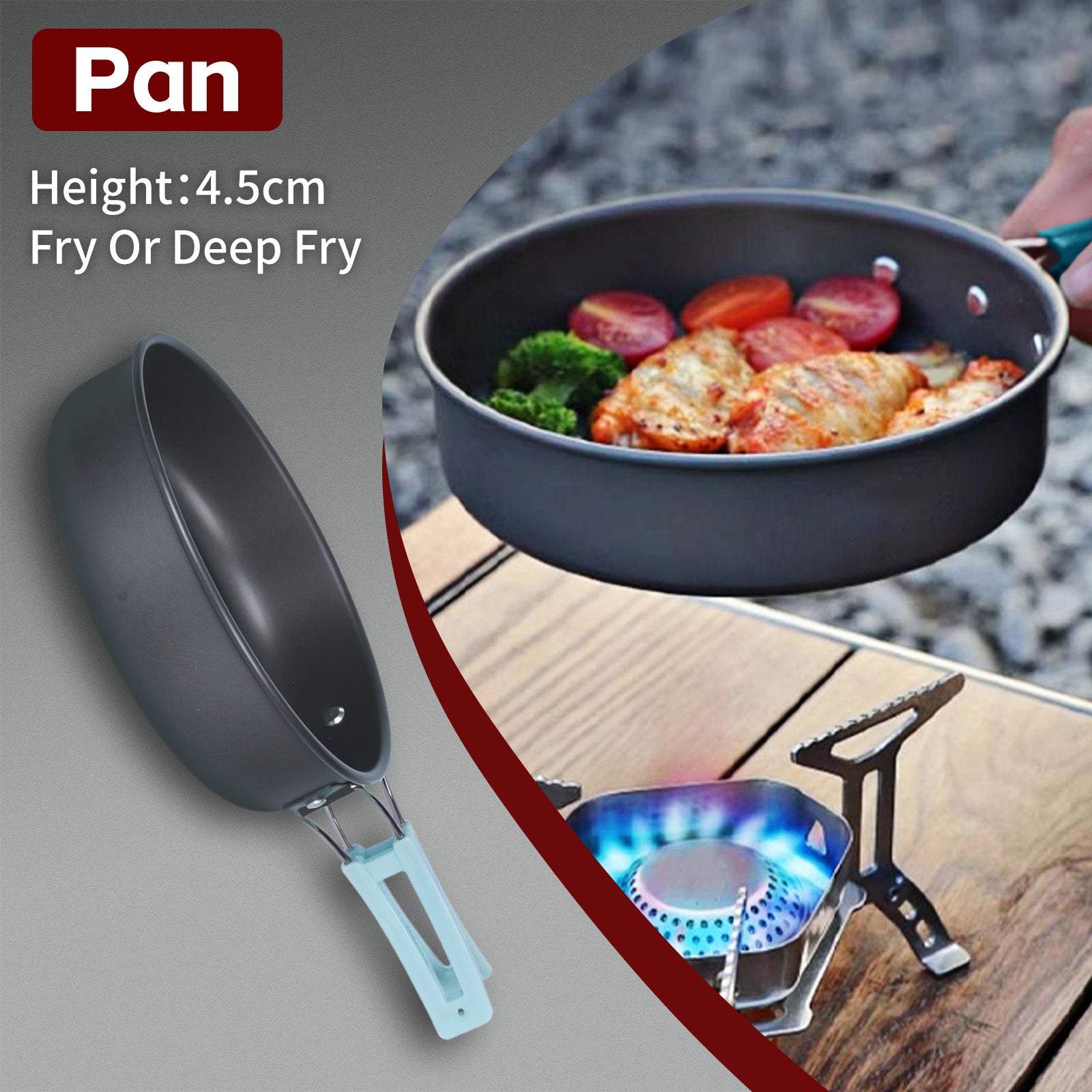 Camping Appliances: 3Pcs Camping Cooking Set  Lightweight Anodised Aluminium Outdoor Cookware Kit with Heat-Resistant Handles