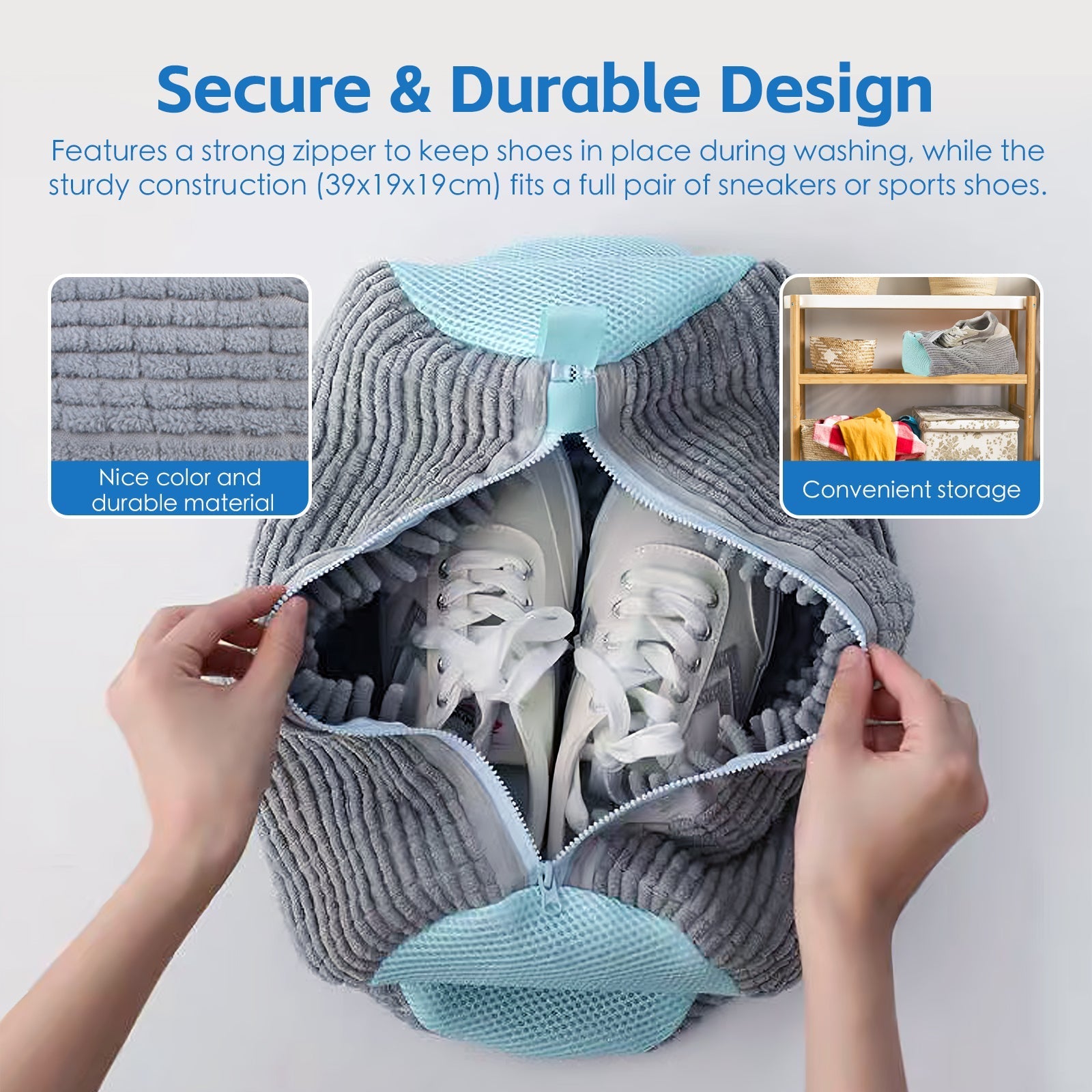 Laundry Cleaning Supplies: 2Pcs Portable Shoe Washing Bag