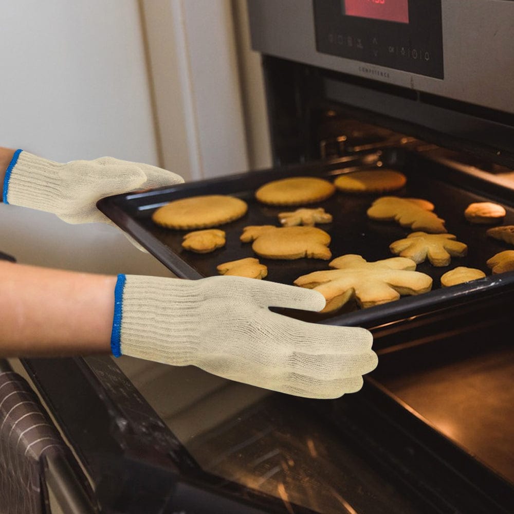 BBQ Tools: 2 Pair 5 Finger Oven Mitt BBQ Grill Gloves