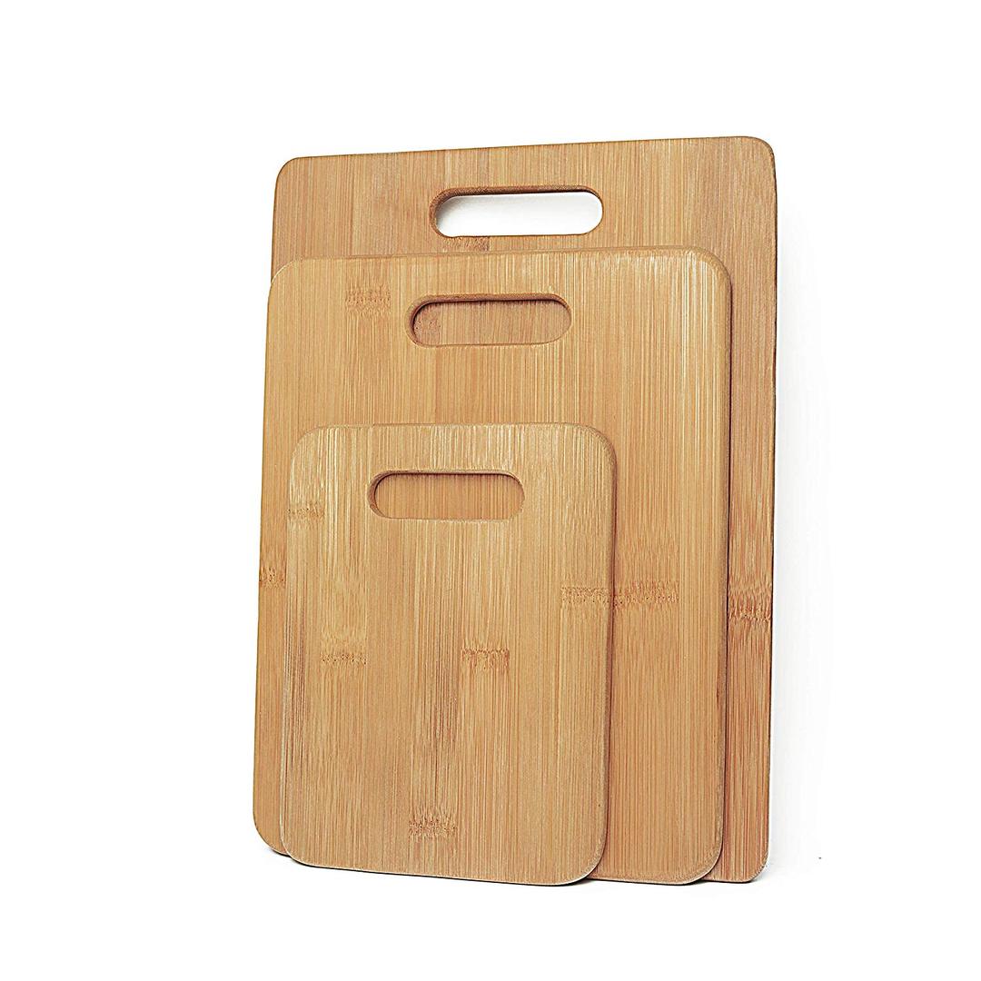 Disposable Cutlery: 3 Pack Bamboo Cheese Cutting & Serving Chopping Board Set