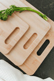 6pcs Bamboo Wood Chopping Board 3-Set Cheese Cutting & Serving Light Wood Tone