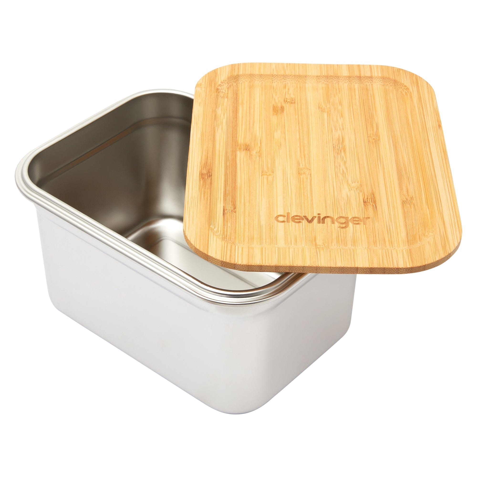 Food Storage: Clevinger Stainless Steel Bamboo Extra Large Lunch Box 2000ml