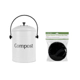 Pedal Bins: 5L Kitchen Bench Compost Bin with 6 Replacment Activated Carbon Filters